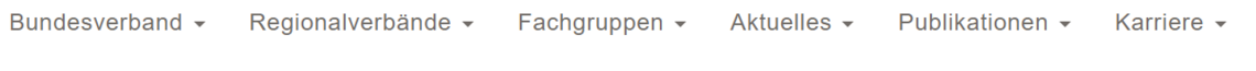 Bildschirmfoto des Hauptmenüs auf der Website BVMP